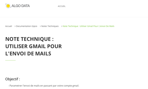 Note technique : Utiliser Gmail pour l'envoi de mails