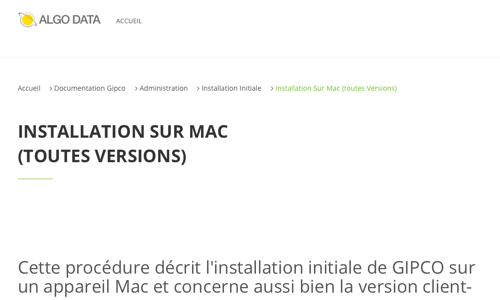 Installation sur MAC (toutes versions)