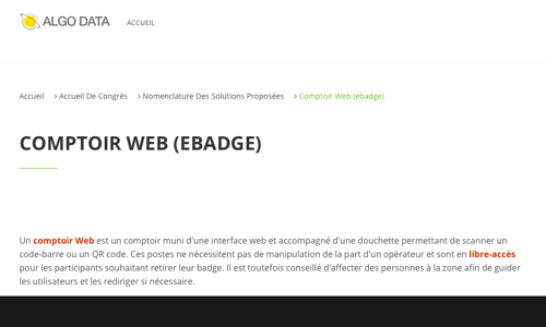 Comptoir web (eBadge)